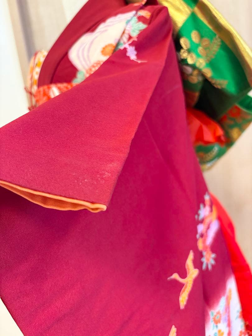 七五三 7歳 祝い着 臙脂 フルセット M2505052