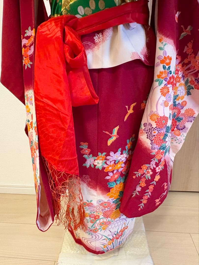七五三 7歳 祝い着 臙脂 フルセット M2505052