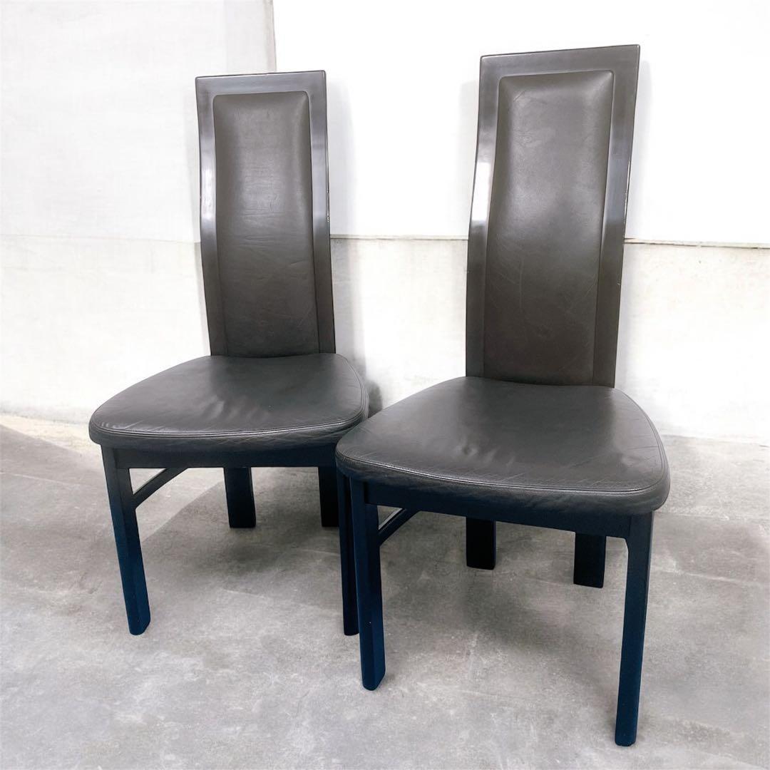 【送料込】カリモク CE35シリーズ ハイバックチェア 本革ダイニング 2脚