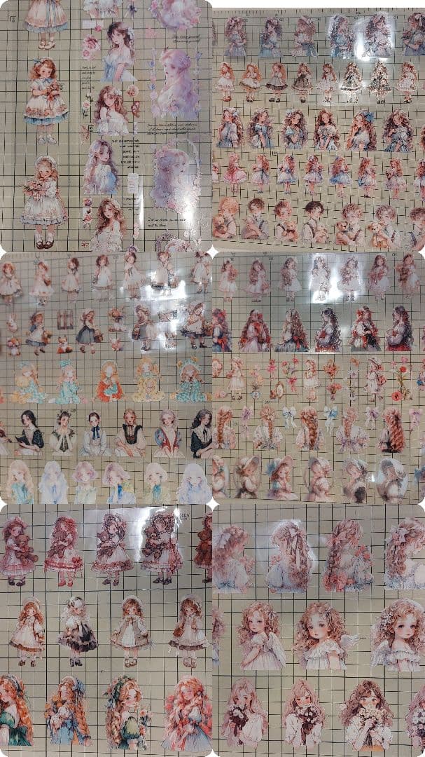 マスキングテープ　pet【マステ切り売り】53種類×１ループ+おまけ　 女の子