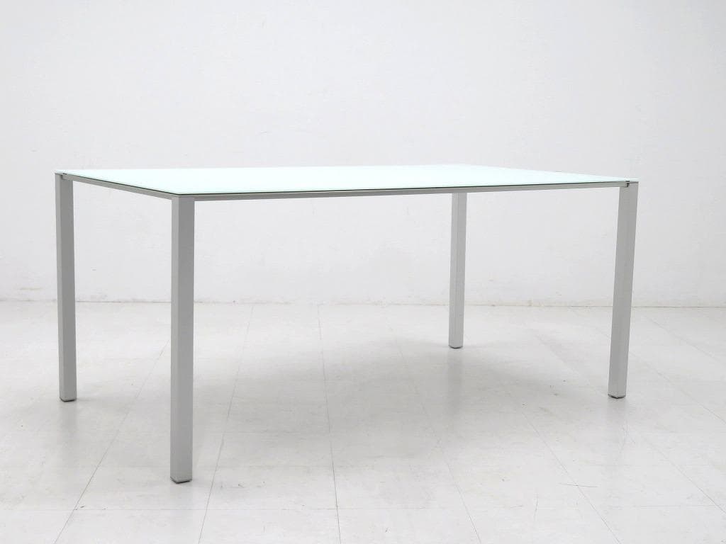 展示品　カッシーナixc アルミ　エアーフレーム　ダイニングテーブル　ガラス付き