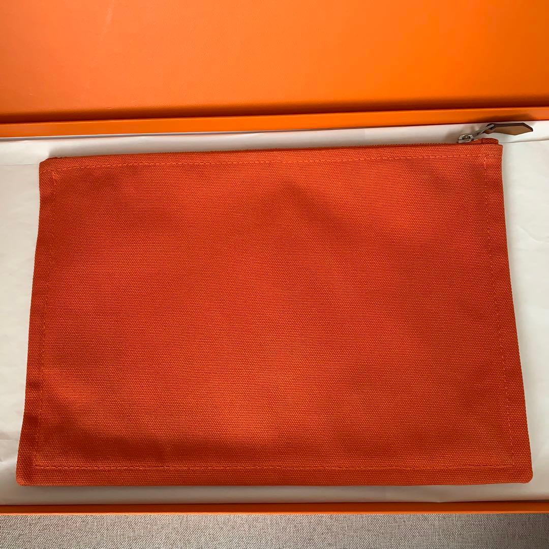 エルメス　フラットポーチ ヨッティングMM オレンジ