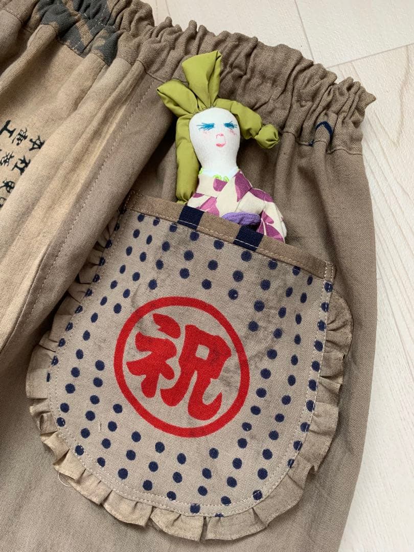 専用になりました❣️手ぬぐい鉄媒染×柿渋染めサルエルパンツ