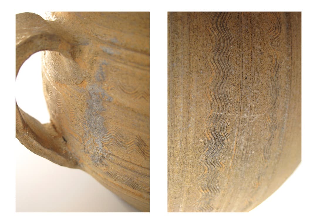 須恵器　水指　茶器　口径13cm、深さ12cm　蓋付き　箱付　茶道具　新羅土器