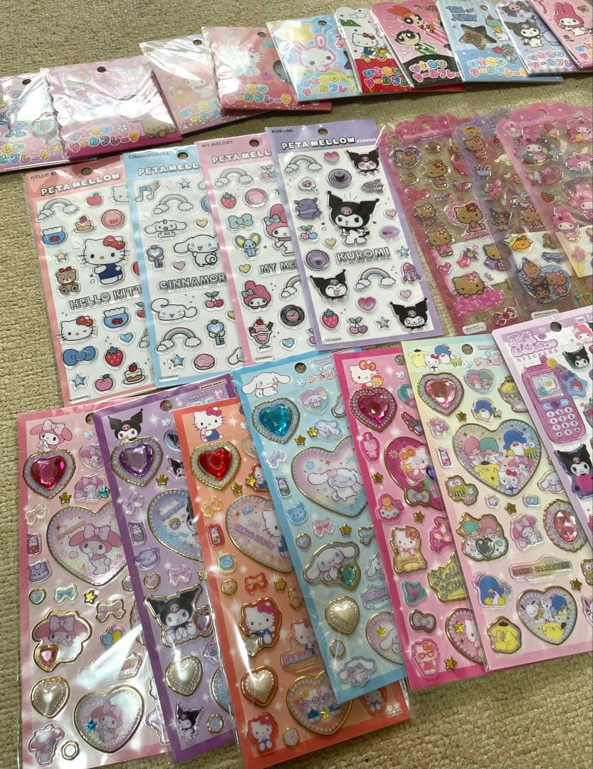 シル活(終) おはじきシール、ペタメロウステッカーズ、平成はっぴーフォン等セット
