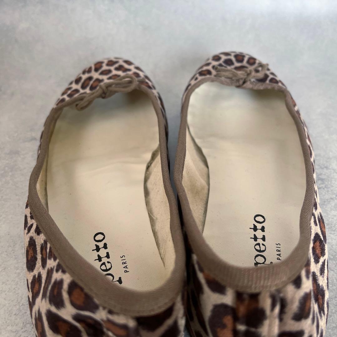 repetto レオパード柄 バレエシューズ ベルベット　39