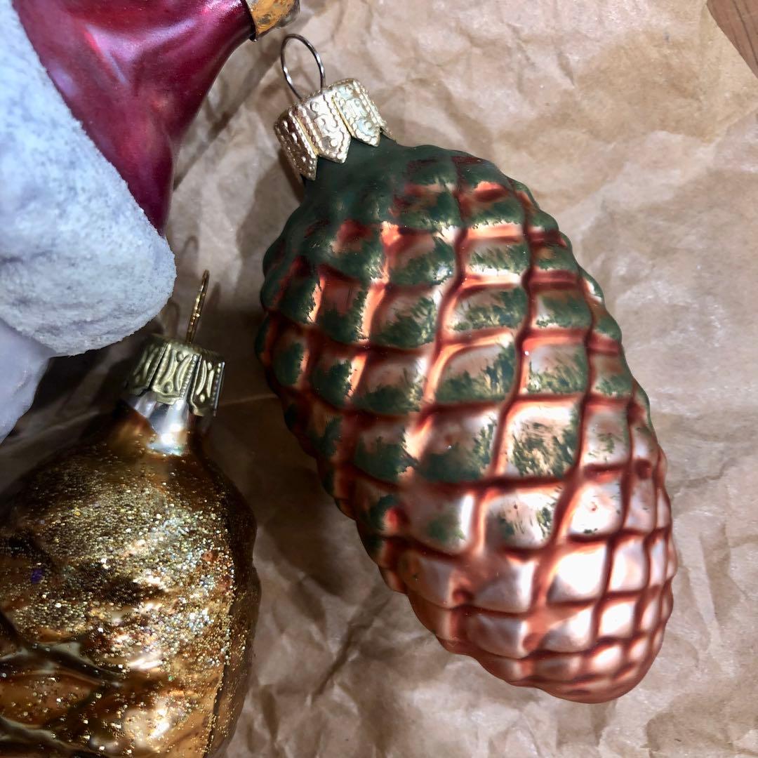 ドイツ製　ガラスオーナメント　４点　クリスマスオーナメント