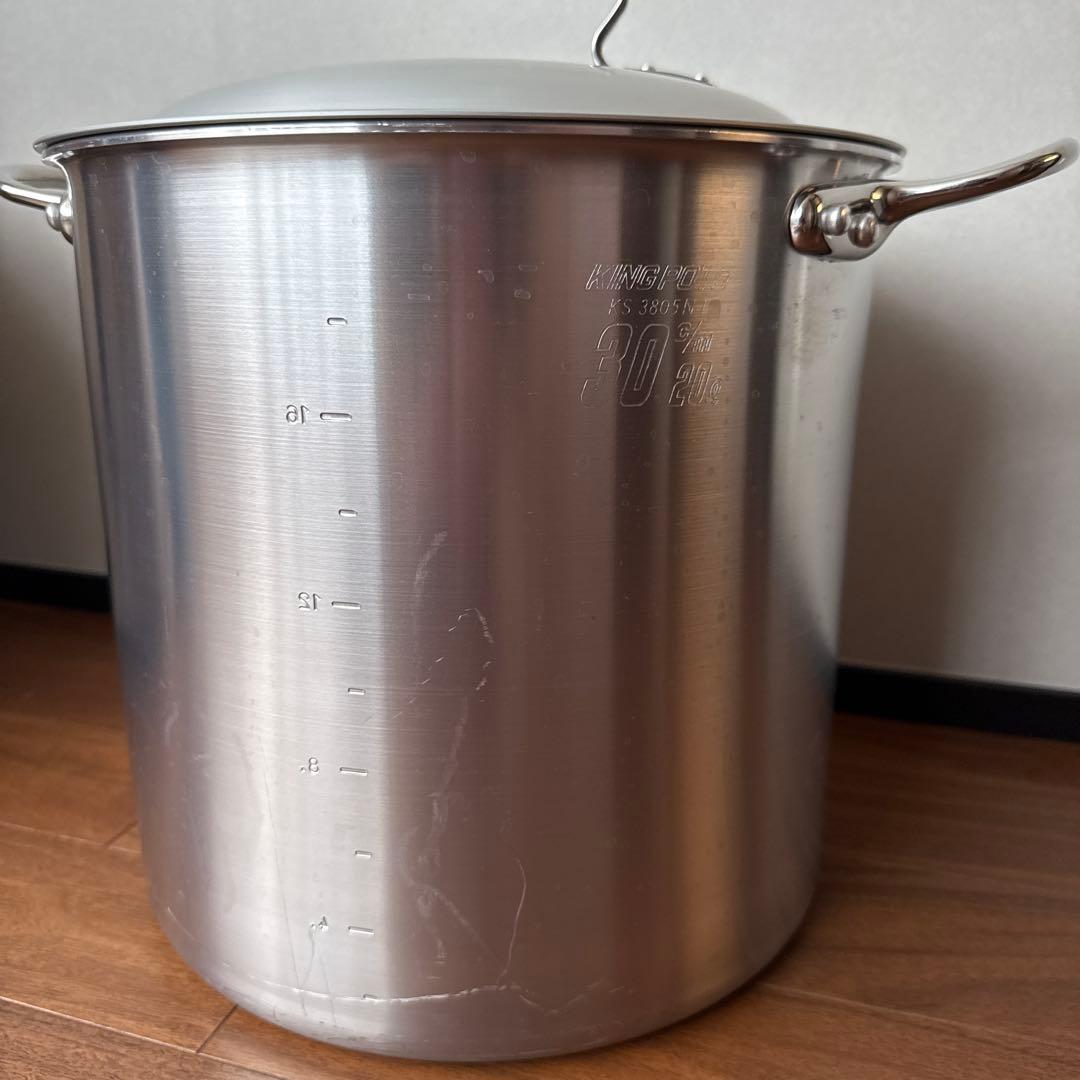 中尾アルミ製作所 寸胴鍋　30㎝　20L