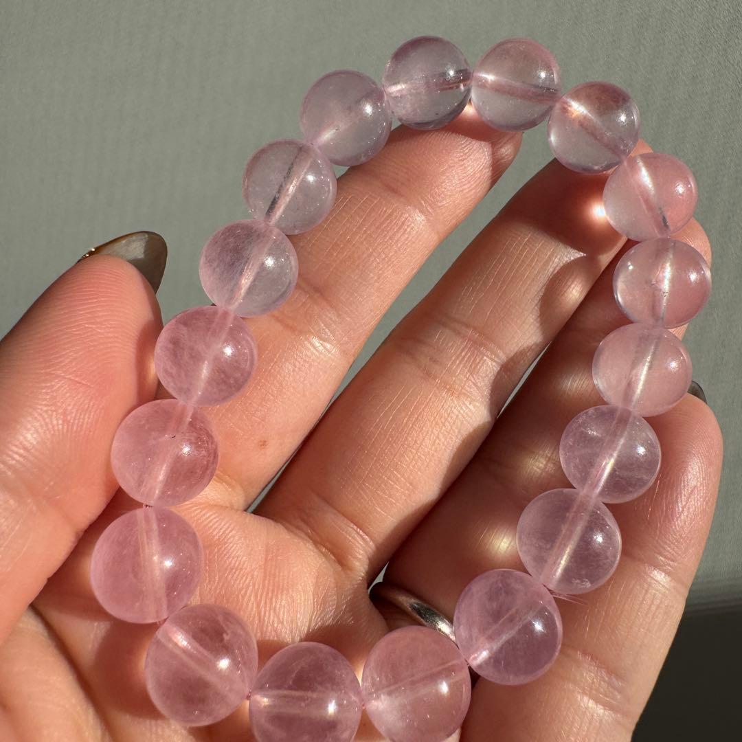 一点物　天然石　ピンク　モルガナイト　ブレスレット