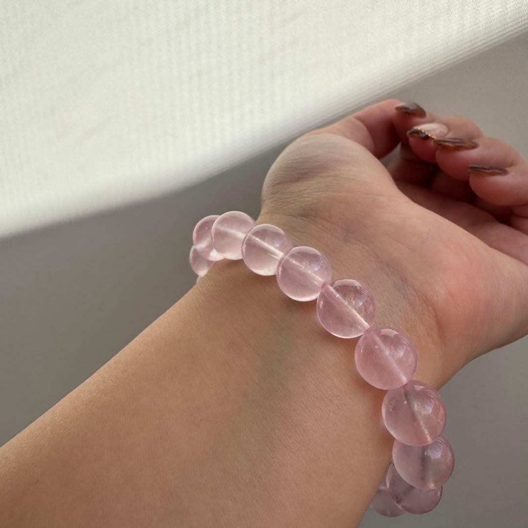 一点物　天然石　ピンク　モルガナイト　ブレスレット