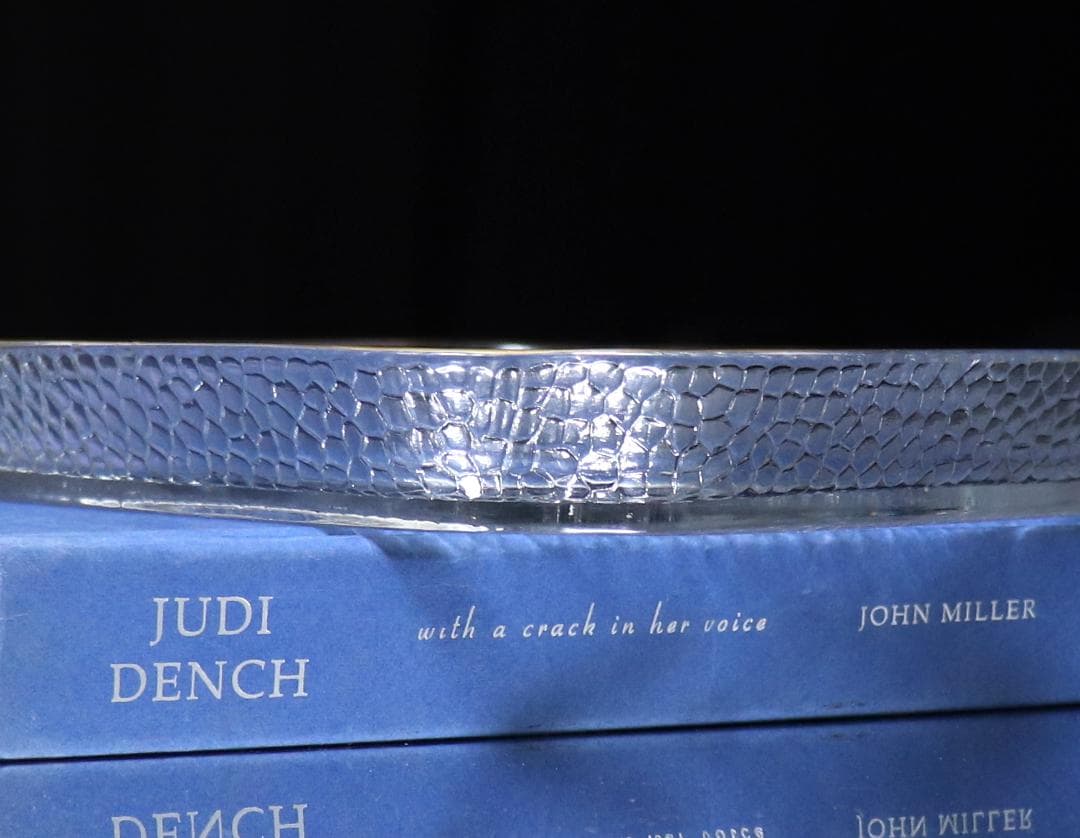 オールド・バカラ 稀少型 鱗カット装飾金彩トレー ゴールド クロコ アンティーク