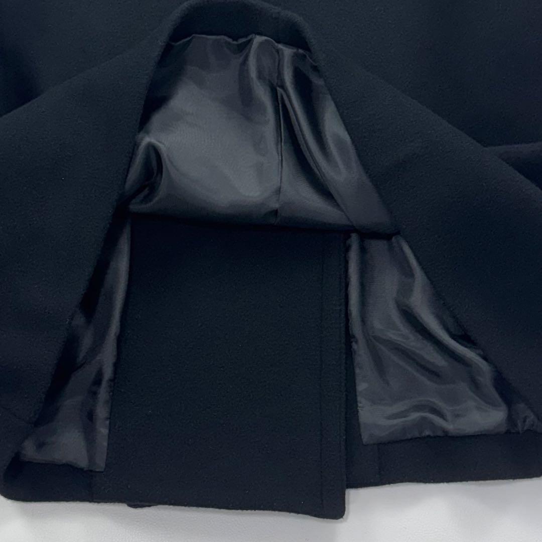 美品✨完売品 ノーブル スタンドカラーオーバーコート ブラック 立ち襟 メルトン