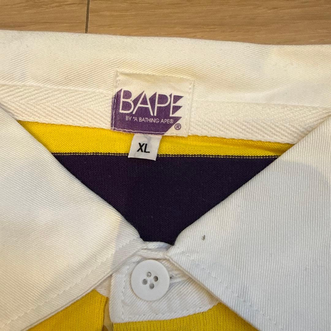BAPE ストライプ ポロシャツ XL
