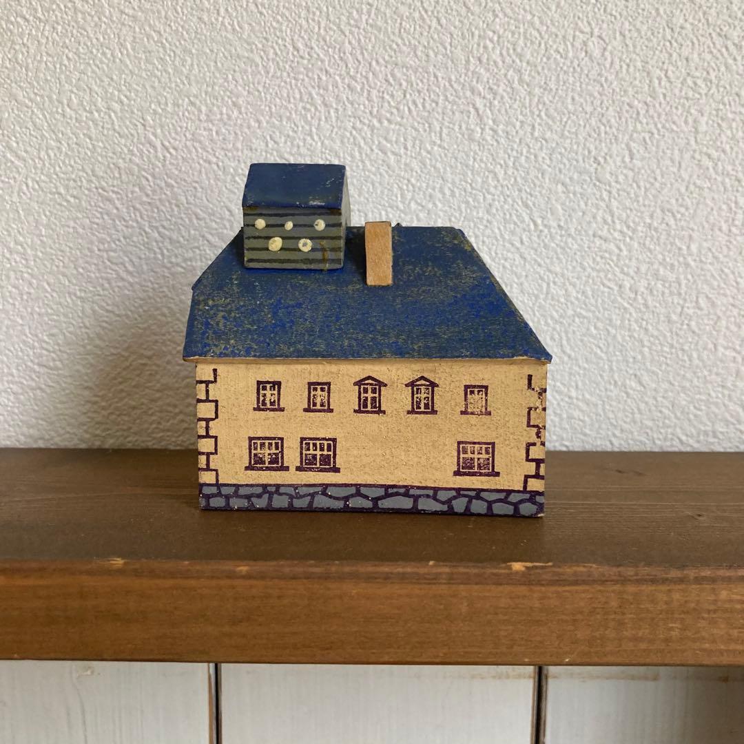 WF-35 ドイツアンティークミニチュア小さな小さな木製馬車＆素敵な建物のセット