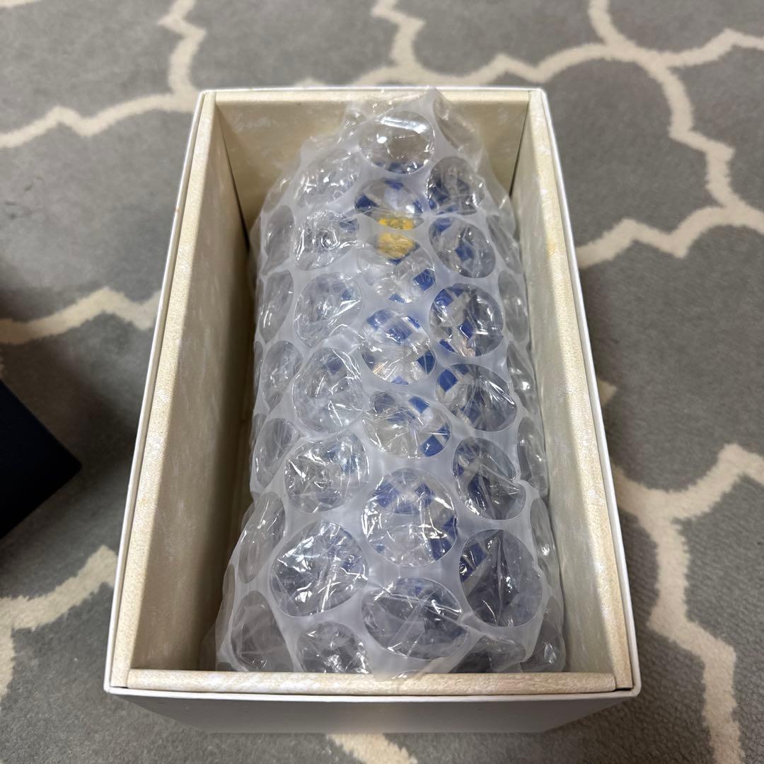 カガミクリスタル 江戸切子 花瓶 ブルー