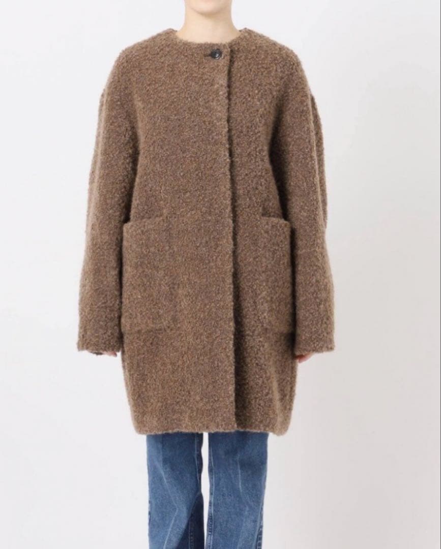 IENA ループツイードコクーンコート