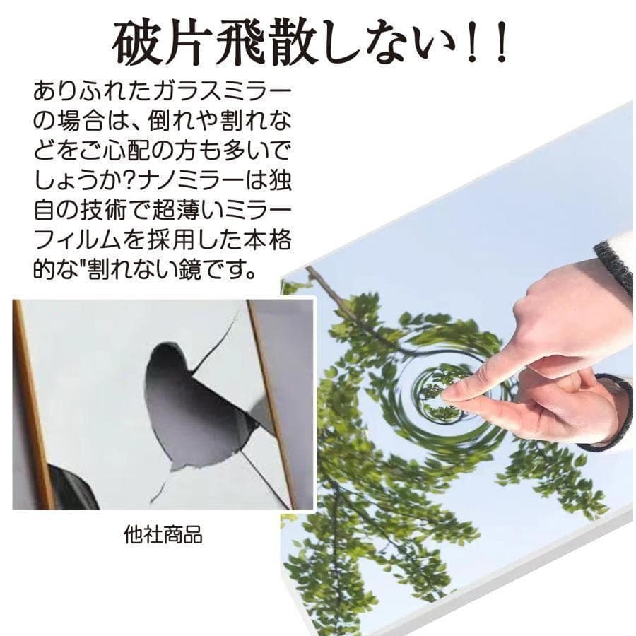 割れない鏡 ダンスミラー フィルムミラー 幅60cm 全身鏡 2299,300