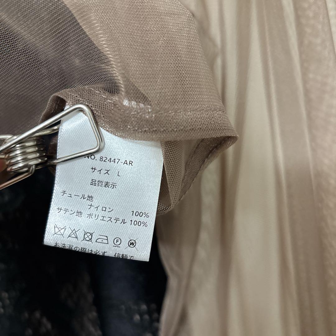 3wayシフォンボレロ&レースキャミドレス 結婚式 ワンピース　Ｌサイズ　黒