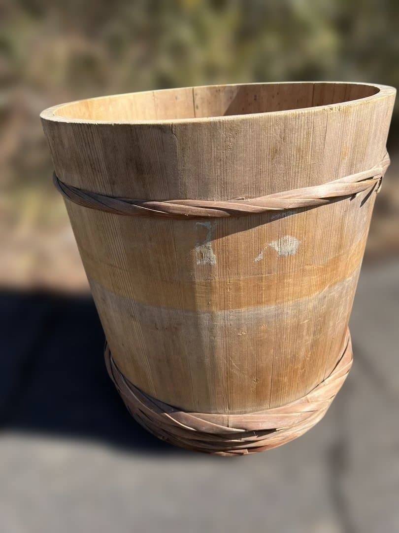 漬物樽　木製　蓋付き③