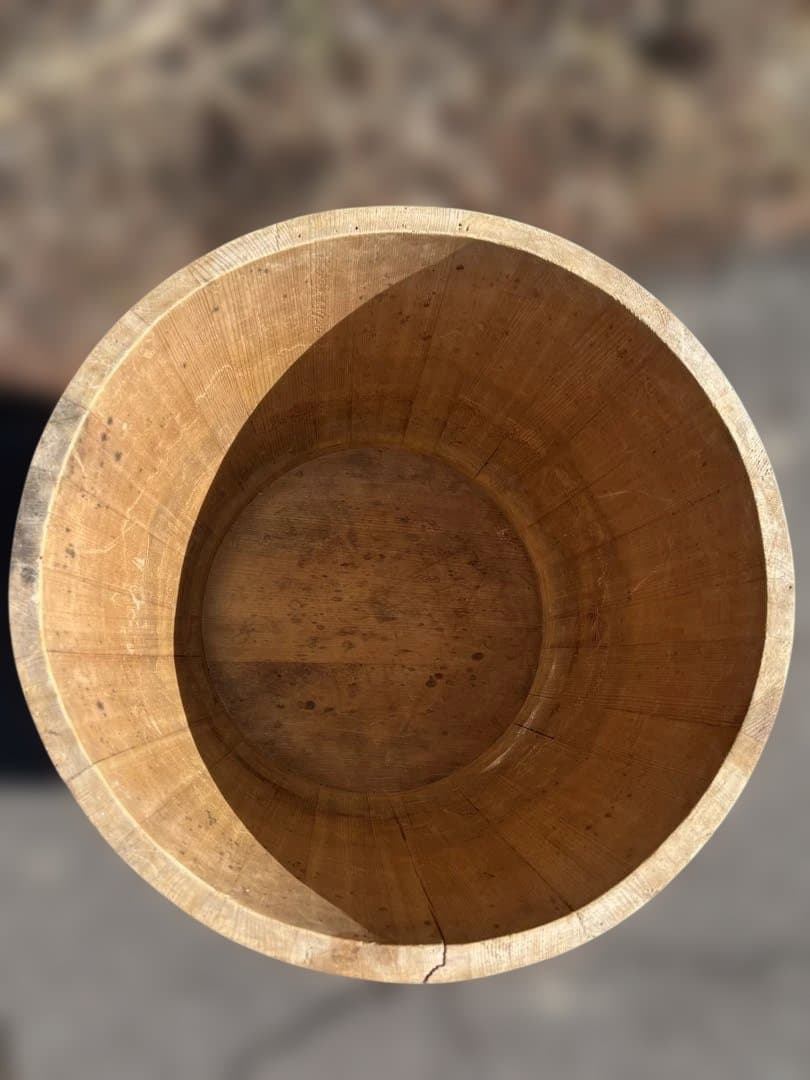 漬物樽　木製　蓋付き③