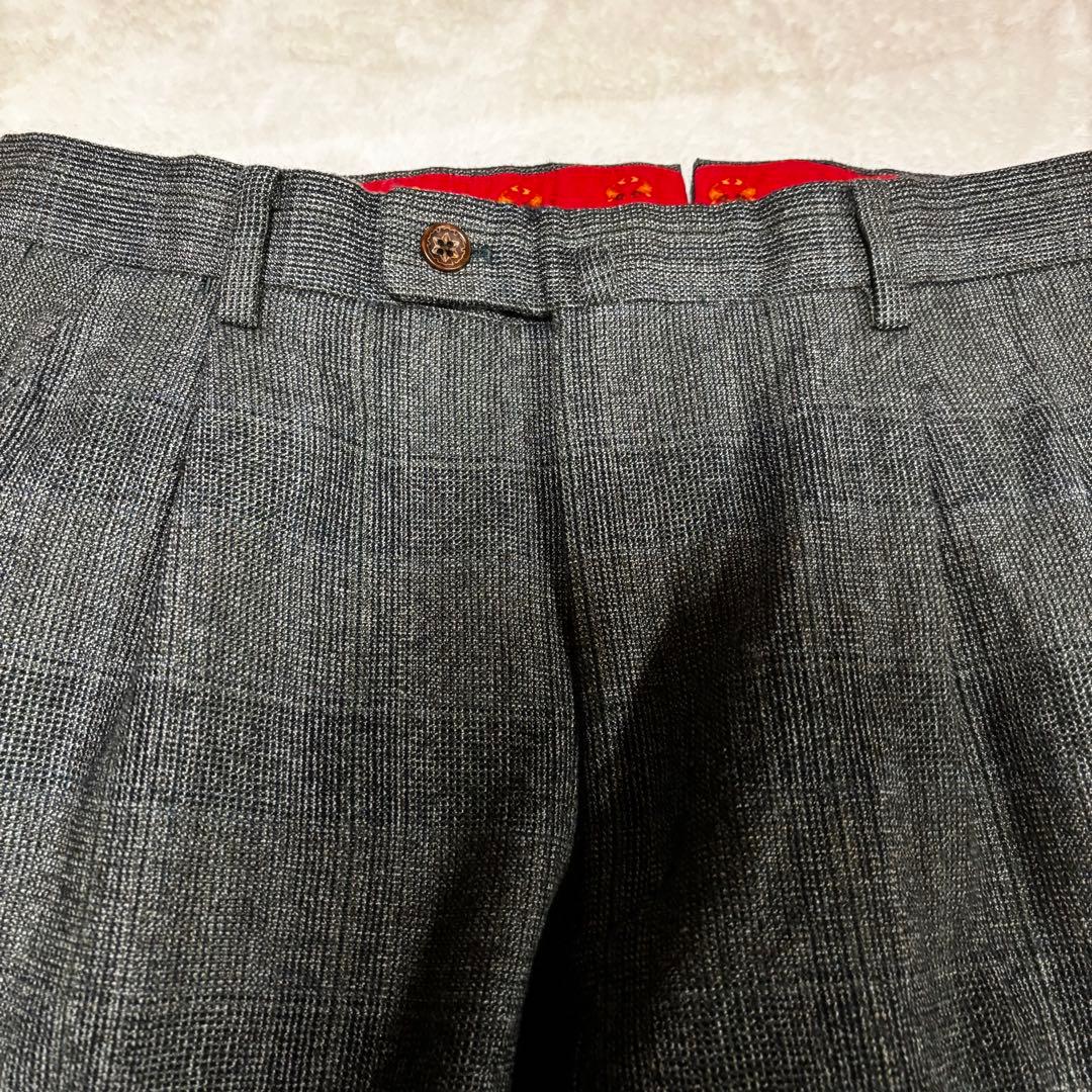 希少　最高級ドレススーツ　ARTISAN セットアップ　緑　チェック　L M