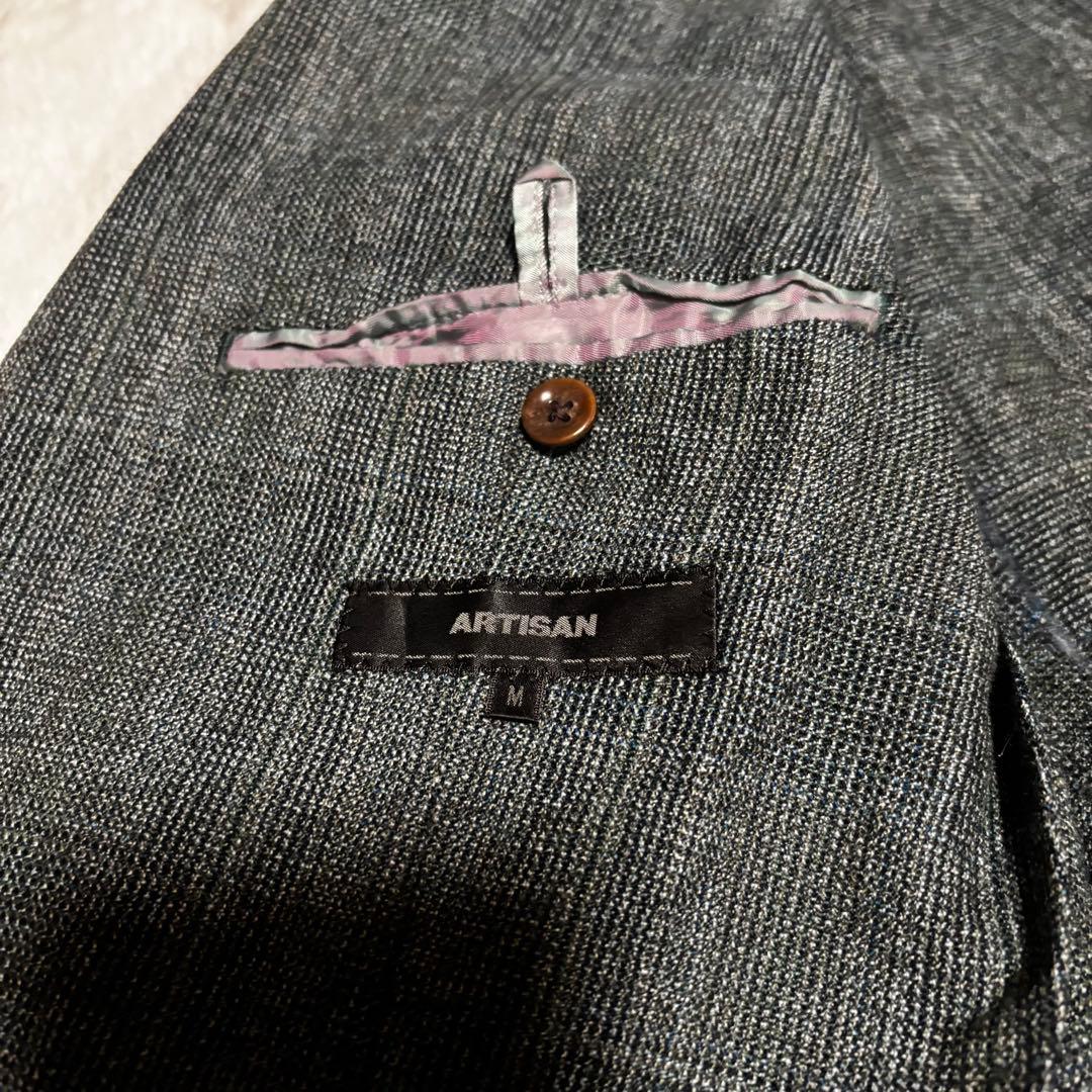 希少　最高級ドレススーツ　ARTISAN セットアップ　緑　チェック　L M