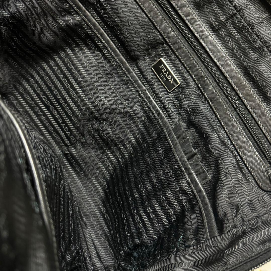 PRADA プラダ ビジネスバッグ ナイロン×サフィアーノ レザー ブラック 黒