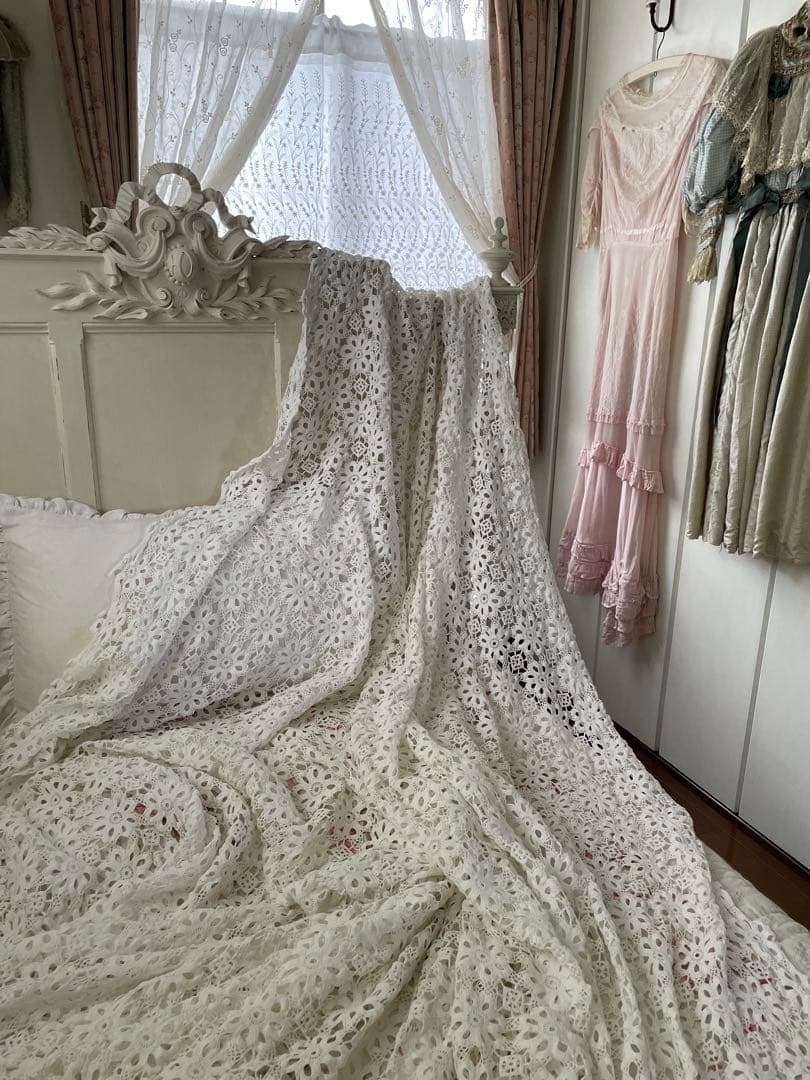 ˚✧₊⁎断捨離SALE⁎⁺˳✧༚ハンドメイド レース ベッドカバー♡イギリス製