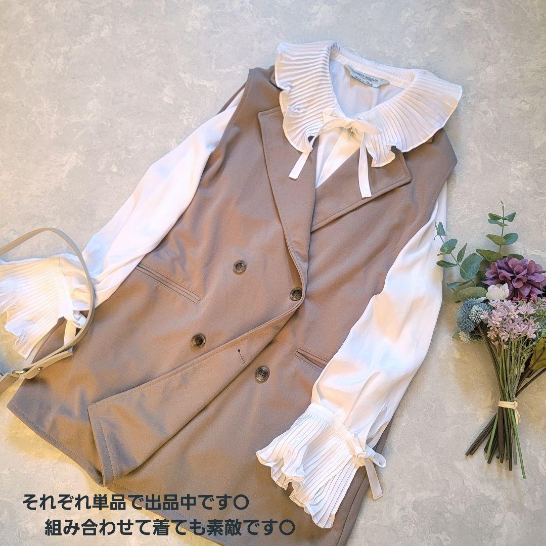 マリナリナルディ●プリーツフリルが素敵♪ボウタイリボンブラウス/イタリア製 3L