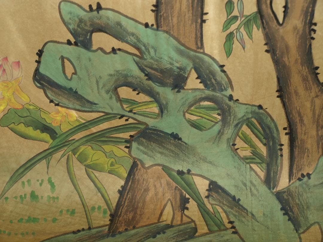 中国明時代の絵　激安骨董品　肉筆保証　掛け軸 古董品古美術 BD072A2-3