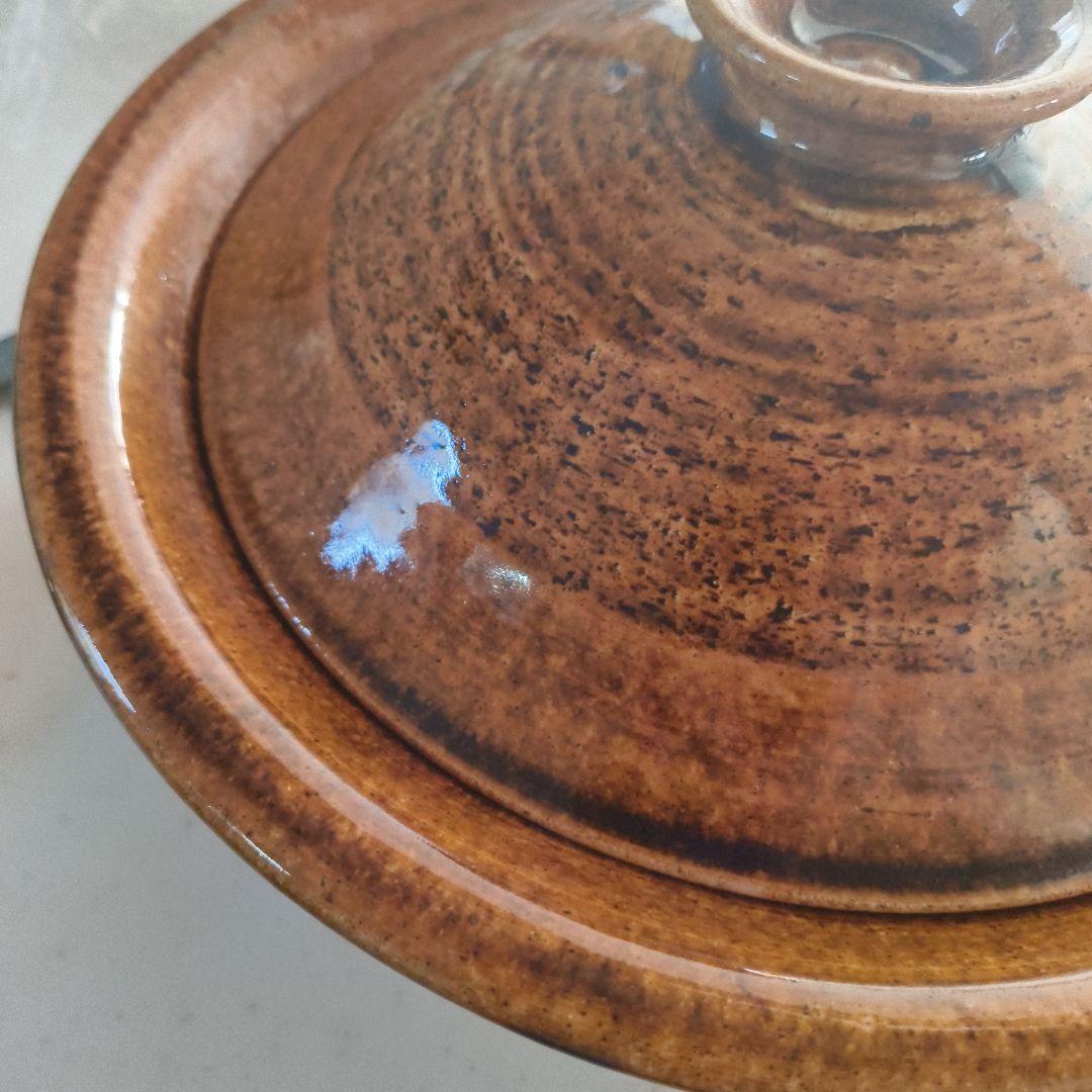 山本忠正さん作　飴釉土鍋（8寸）直径約30cm