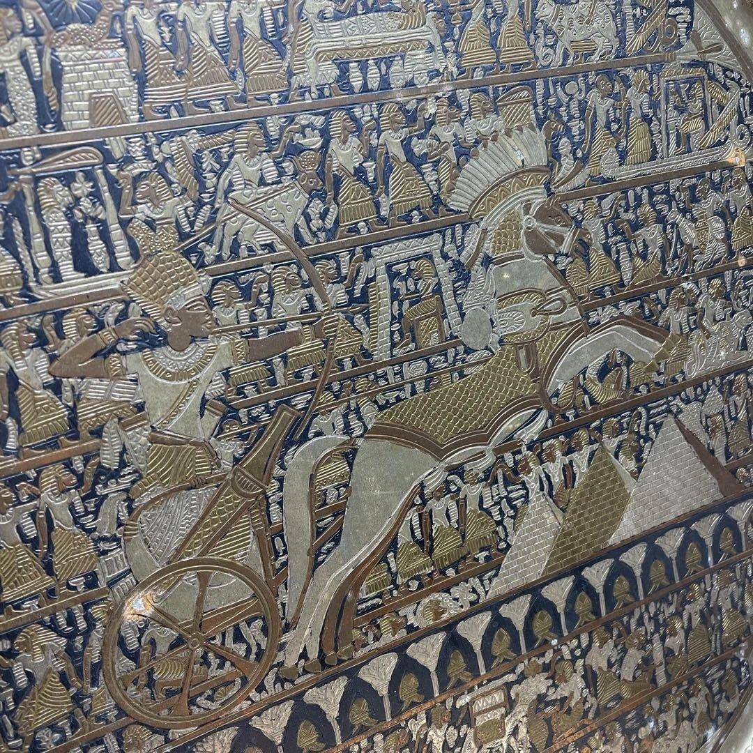 MR-496A エジプトの戦士彫刻装飾 壁画 プレート 装飾品ビンテージ マニア