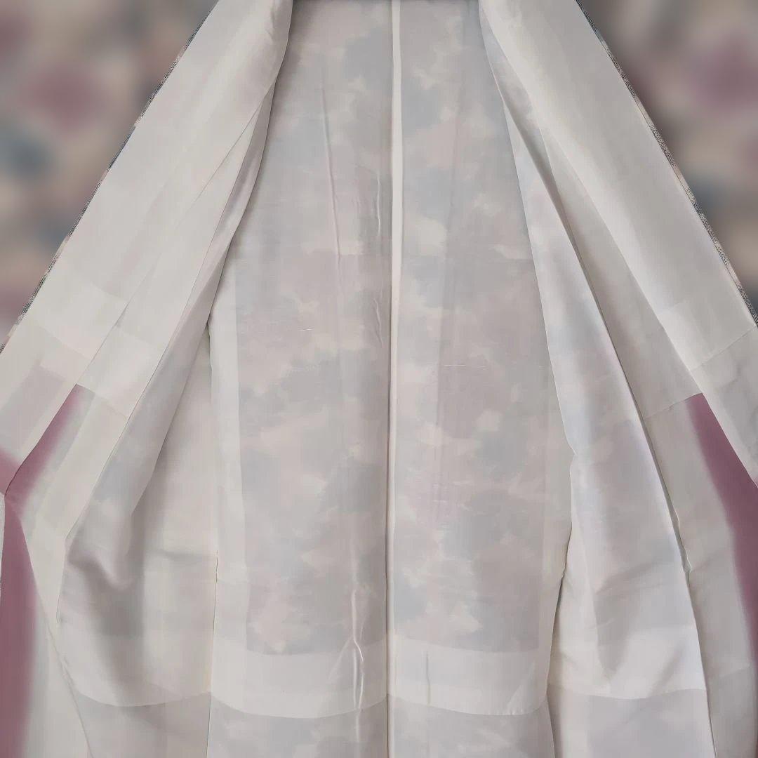 【三花】未使用品　十日町紬　袷　正絹　美品　アンティーク　着物　リユース