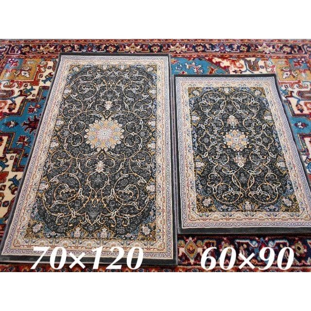 立体柄、144万ノット！高密度織、本場イラン産 絨毯！60×90cm‐35001
