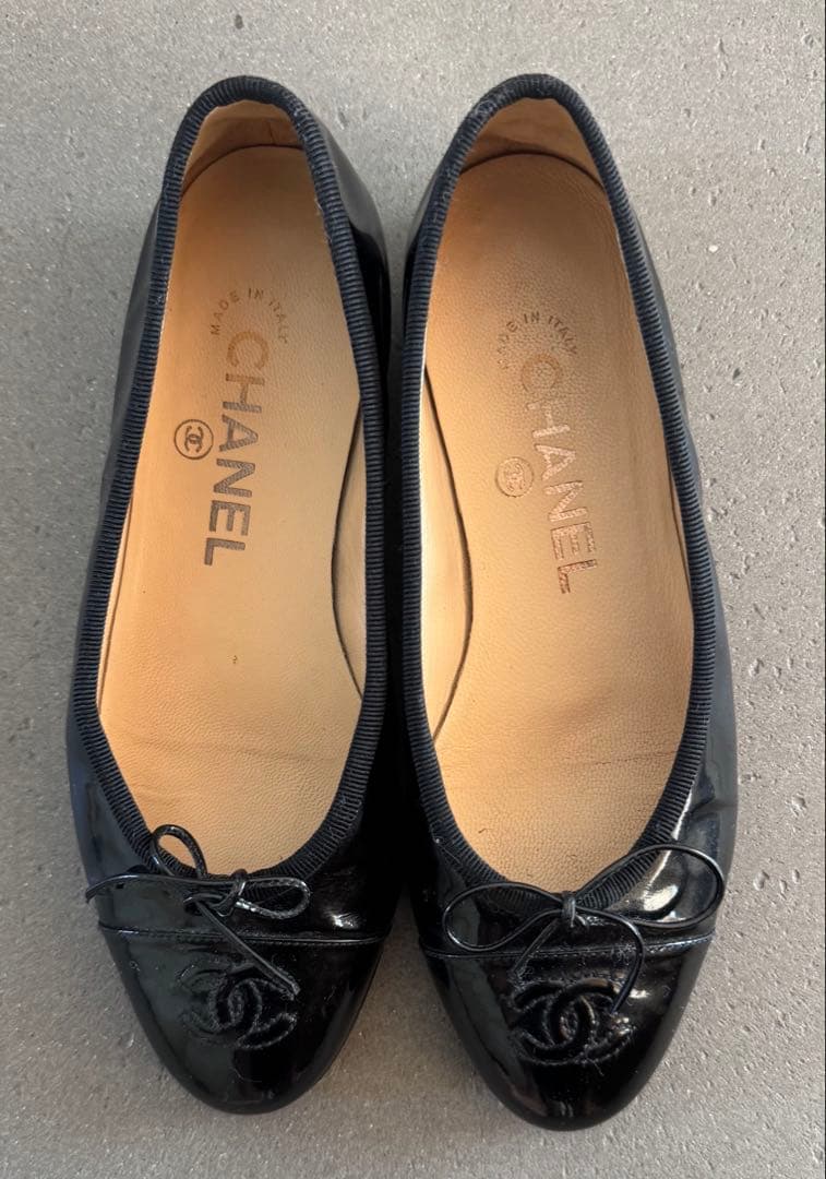 CHANEL シャネル バレリーナ バレエシューズ パテントレザー
