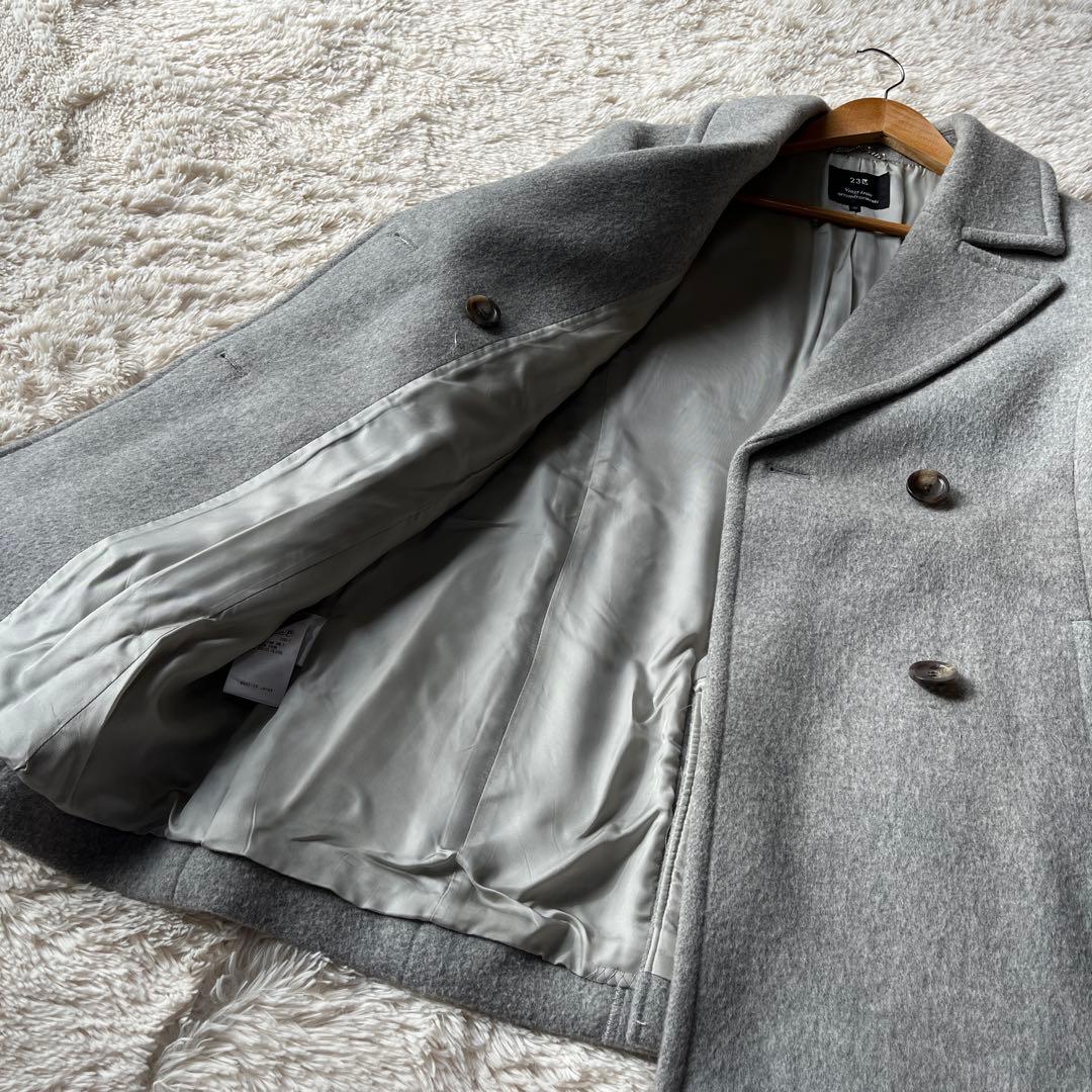 Mee 23区 Pコート ダブルブレストコート サイズ46 ライトグレー