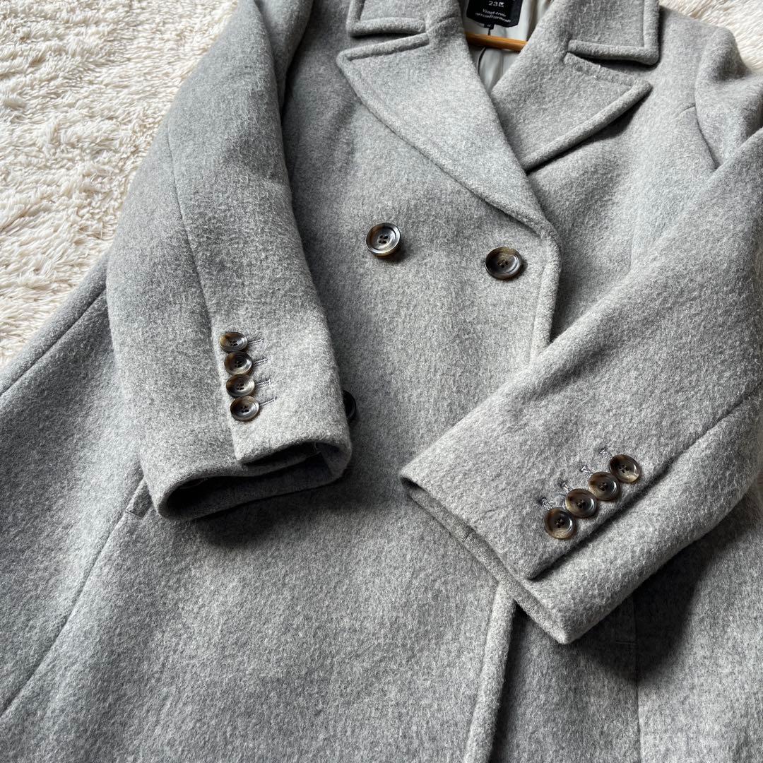 Mee 23区 Pコート ダブルブレストコート サイズ46 ライトグレー