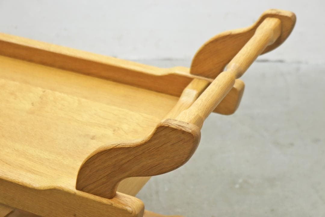 オーク無垢材 トローリー ワゴン キッチン ラック シェルフ カントリー