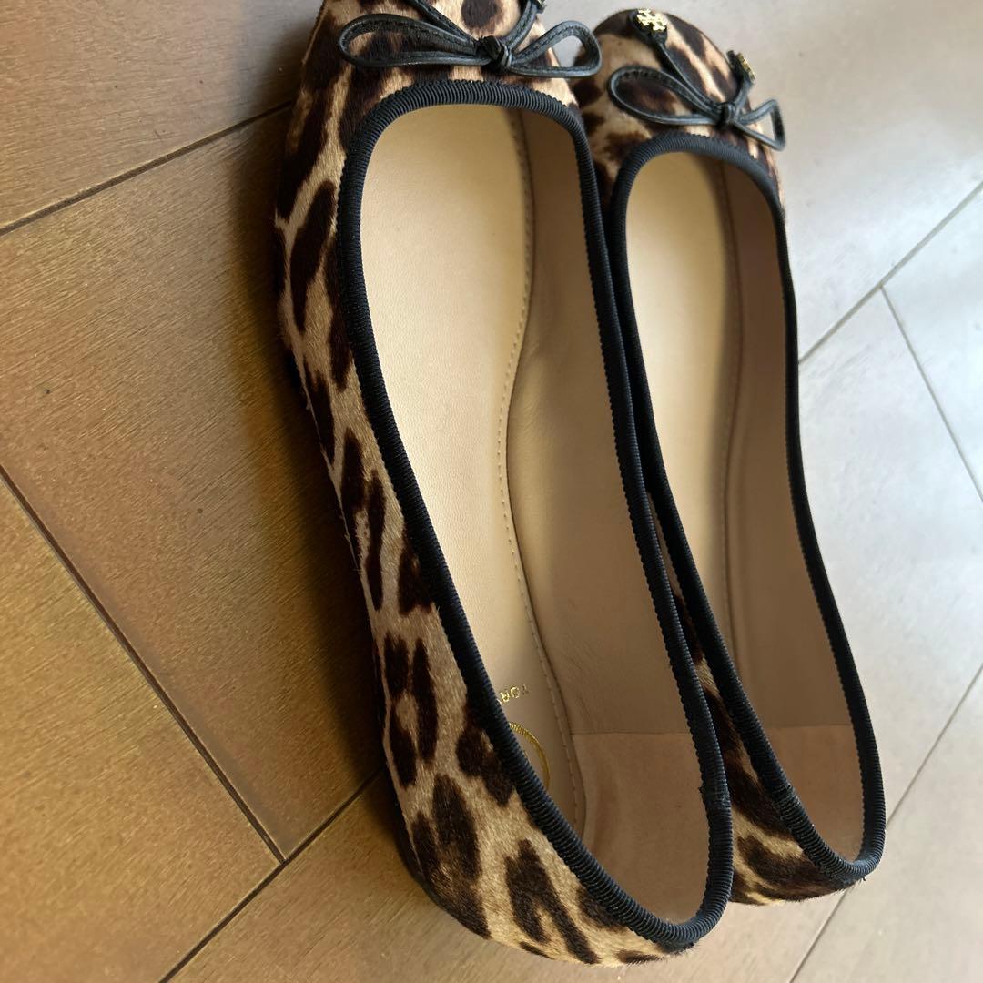 ちゃんちゃん　美品　トリーバーチ　レオパード　バレエシューズ　6.5