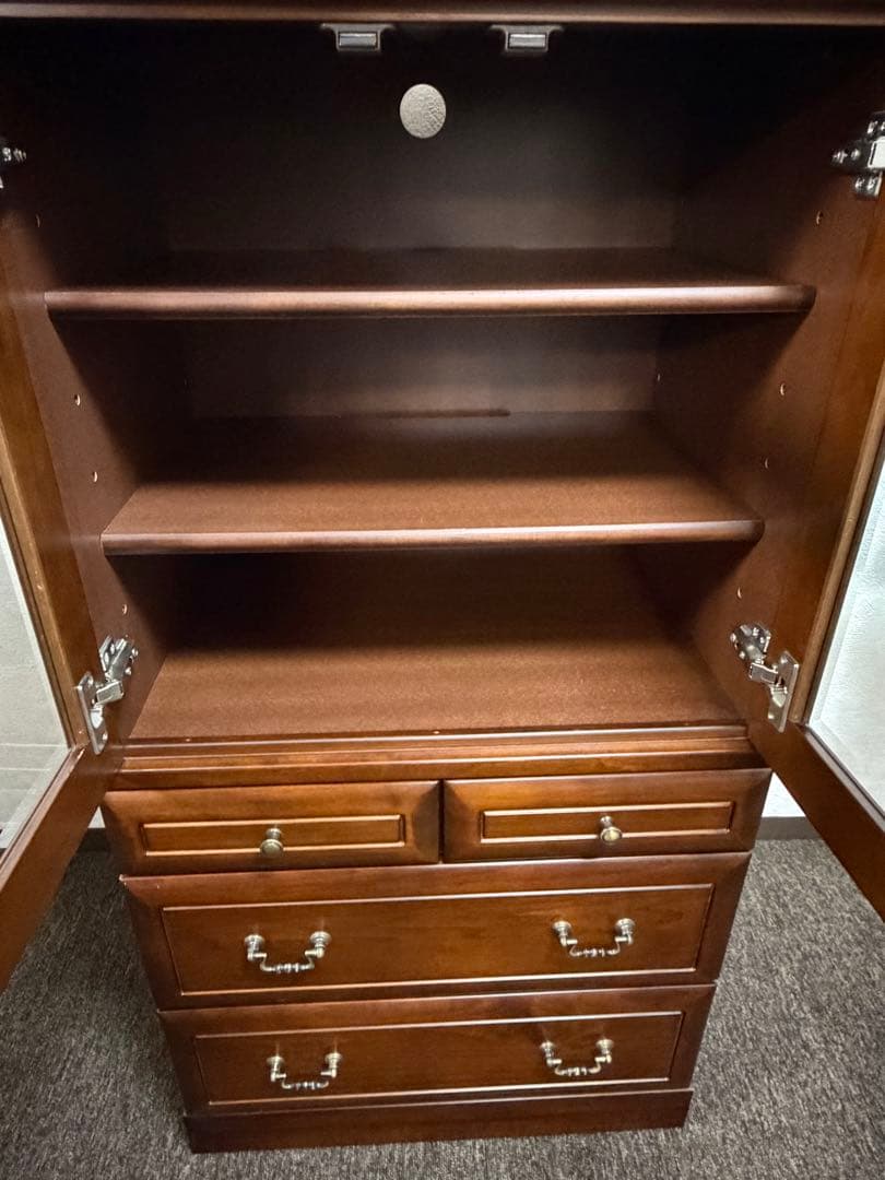 昭和レトロ 武富木工 キャビネット 食器棚 アンティーク調