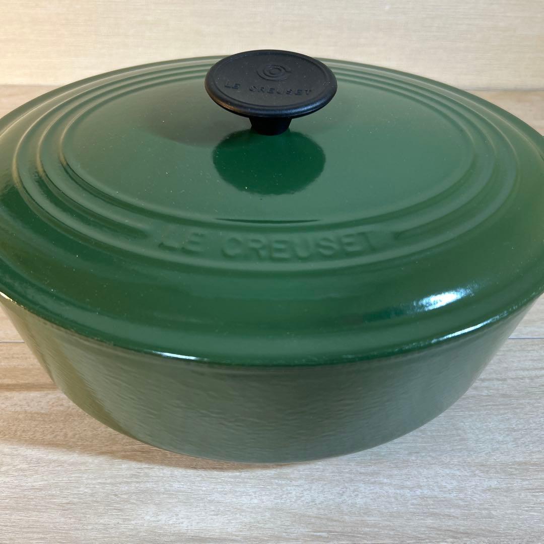 ルクルーゼ　ココットオーバル　27cm モスグリーン　グリーン　両手鍋　鍋