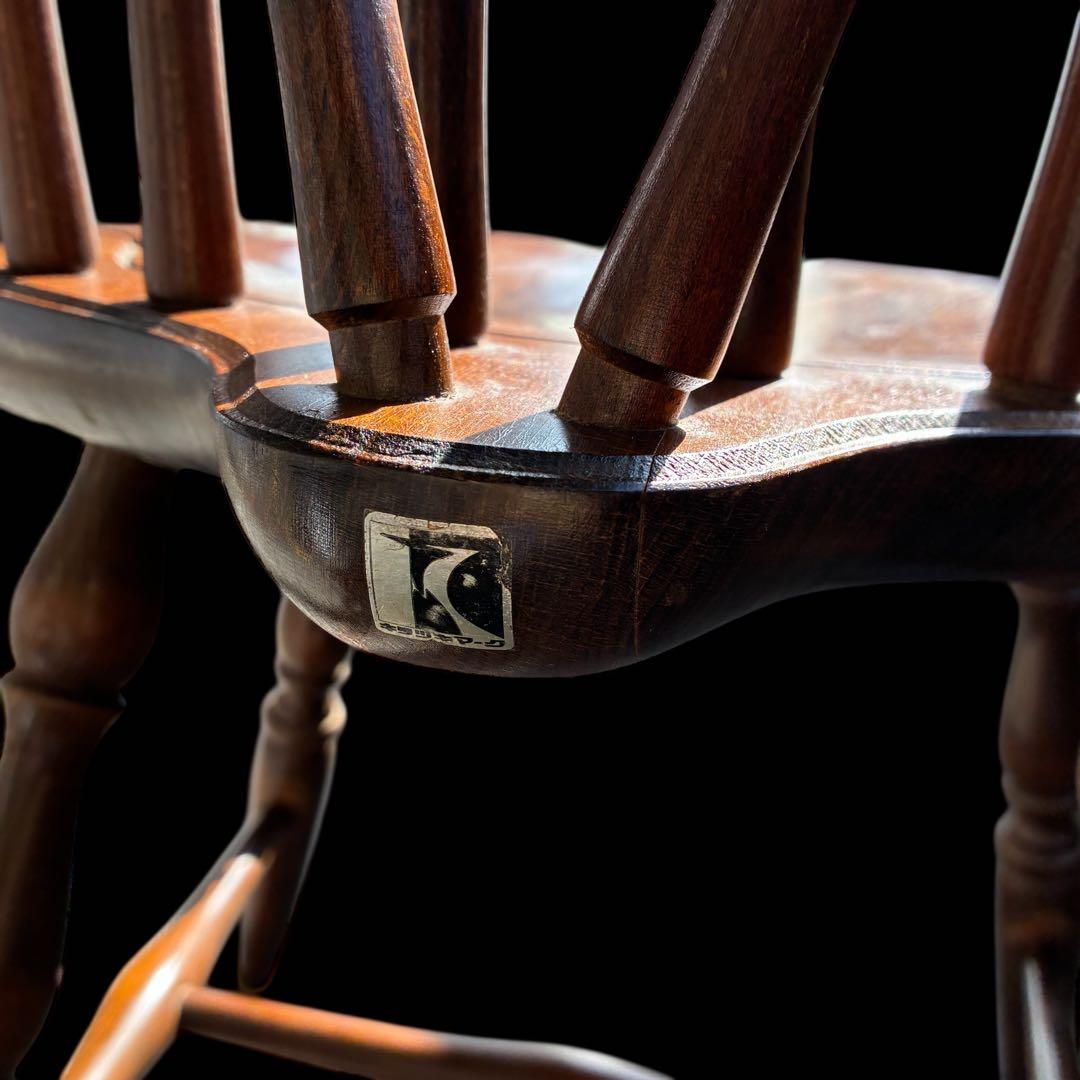 アンティーク 飛騨産業 ウィンザーチェア大 ブナ キツツキ 無垢材