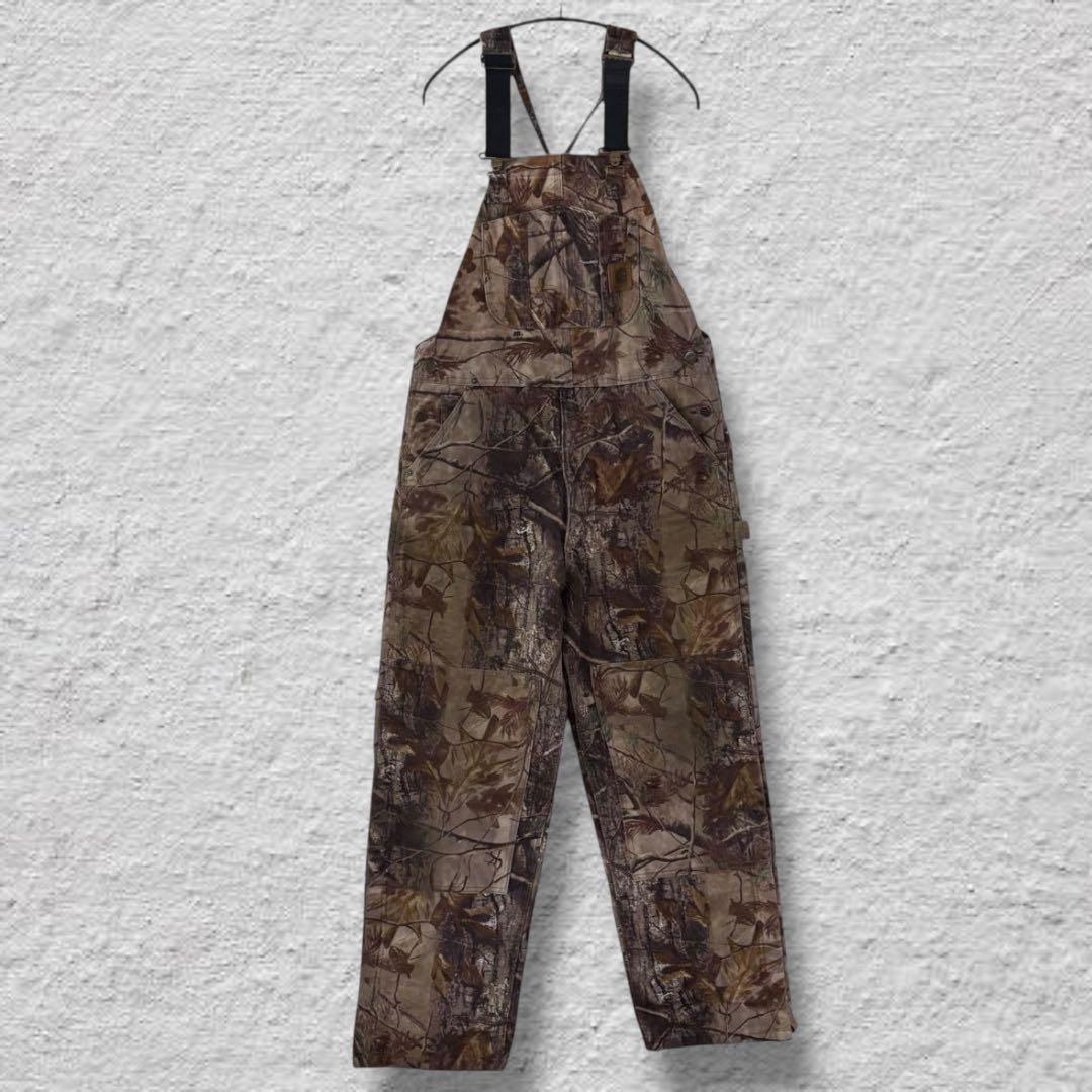 しんしんカーハートオーバーオールダブルニーリアルツリー90sダック地