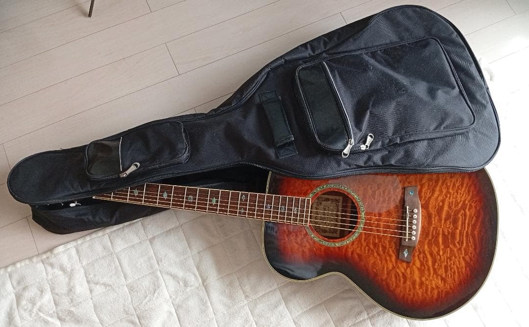 値下！キルテッド・メイプル top Ibanez エレアコ wギタースタンド