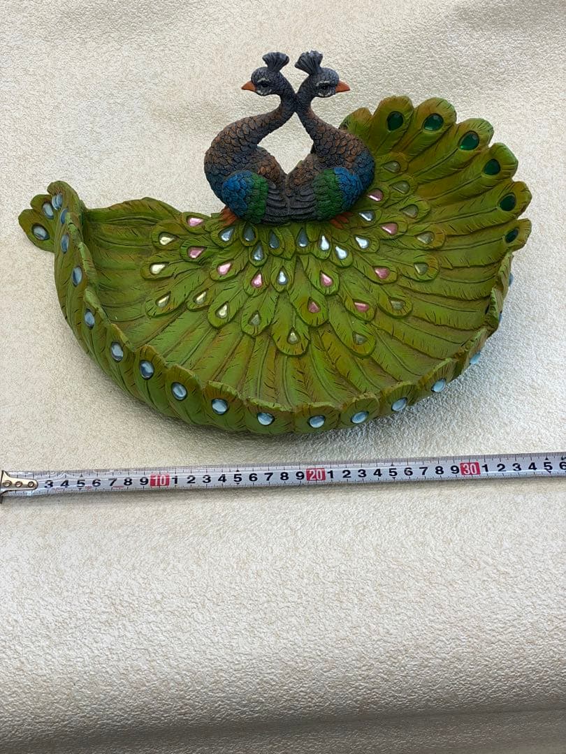孔雀型入れ物　飾物入れ　オブジェ　物入