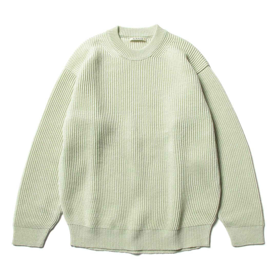 トップス AURALEE HEMP RIB KNIT BIG P/O