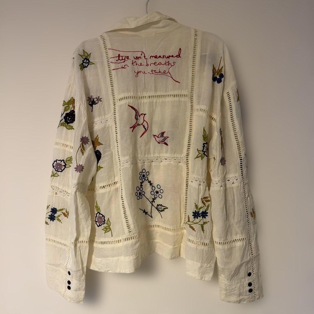 トップス Embroidery Patchwork Shirts todayful