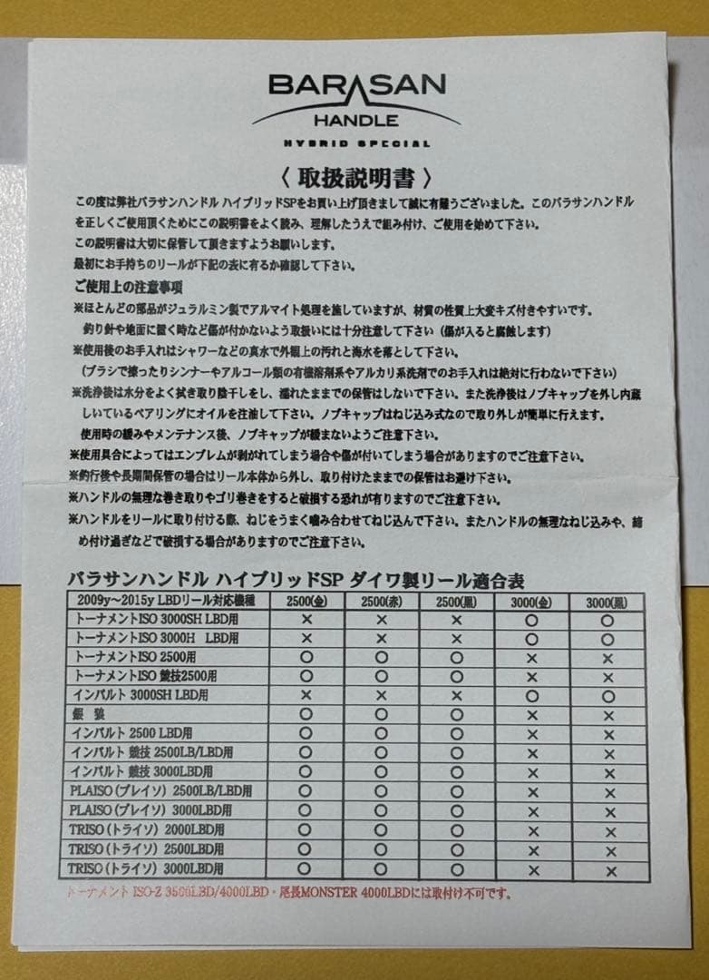 新品未使用★MSTバラサンハンドル 2500番◆サンラインがまかつ釣武者ダイワ