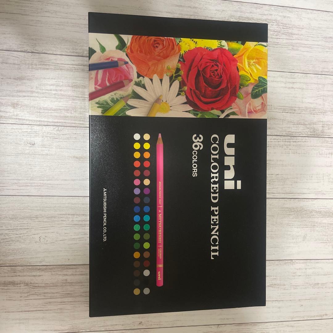 uni 色鉛筆セット 36色 他、色鉛筆画スタートセット