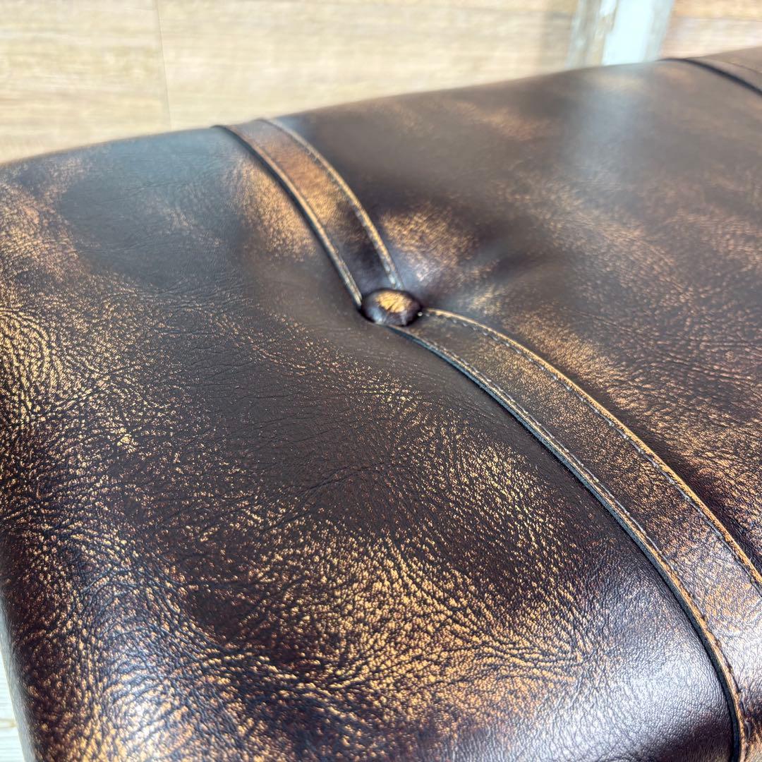 アンティーク調トランク型収納ケース付きレザーベンチスツール木製足オットマン椅子